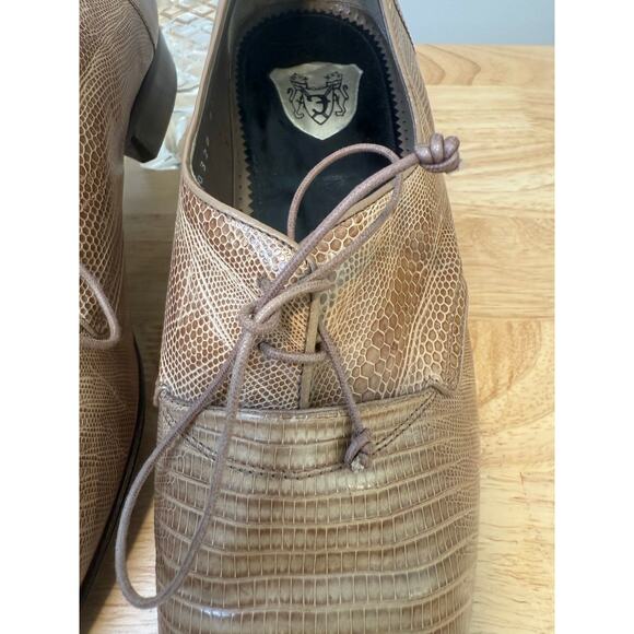 Vintage Joti Handcrafted in Italy Lizard Men\'s Dress Shoes Tan Size 8 JL main image 8